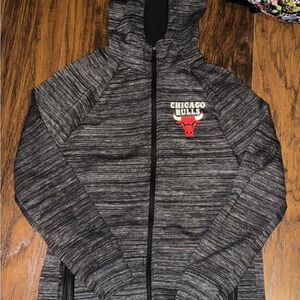 NBA Gray Zip Up Sweater with Iconic Logo